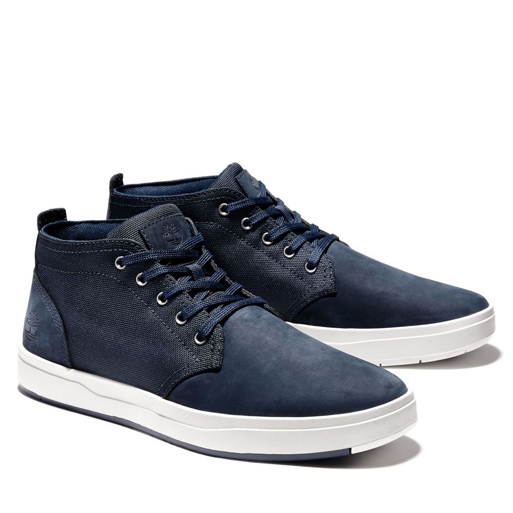 Timberland Chukka Μποτακια Ανδρικα Σκουρο Μπλε - Davis Square Mixed-Media - Greece 2541036-RV